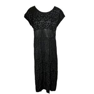 Vintage eighties CDC black dress Floral Embossed Witchy Whimsygoth Dark Fairy 10